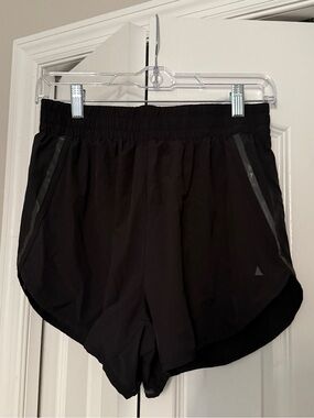 Women's Black Athletic Running Shorts with Reflective Trim